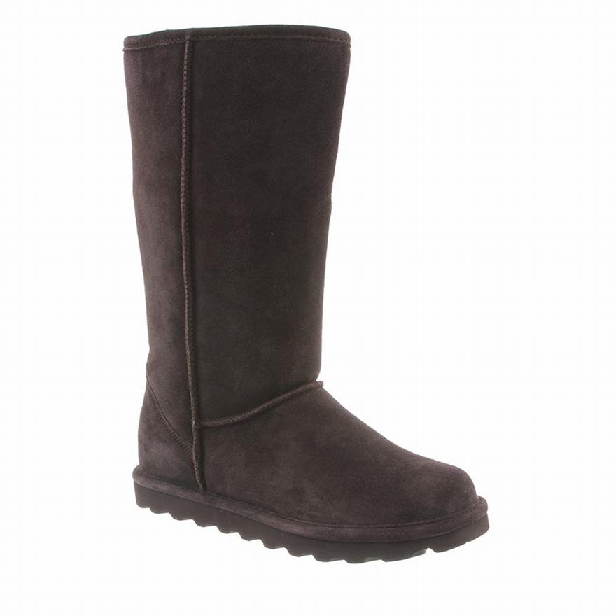 Bearpaw Elle Tall Wide Tall Boots UK - Women's Boots Chocolate ||TDVCAR-026||